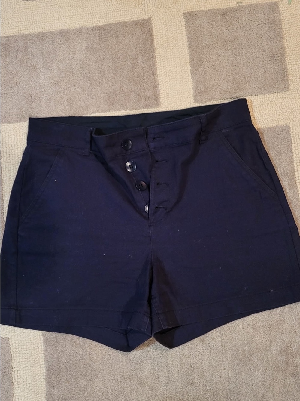 Old Navy Navy High-Waist Button Front Shorts